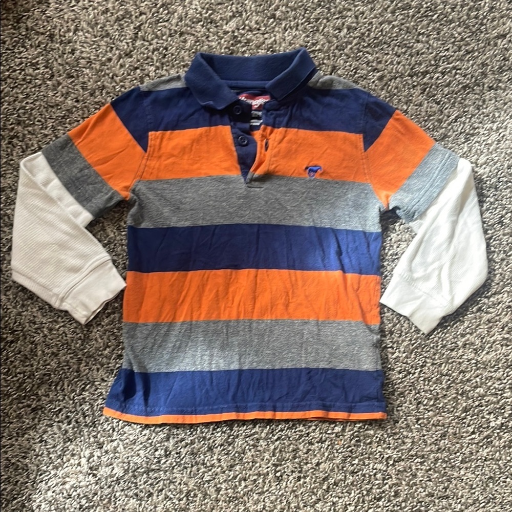Wrangler Boys Polo Shirt - Orange, Blue, Gray